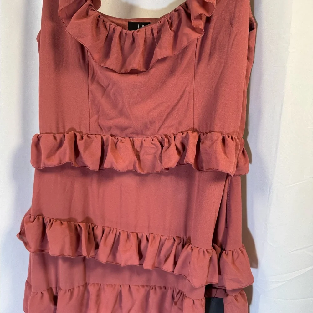 Lulu's Rust Ruffle-Trim Maxi Dress - Picture 6 of 8